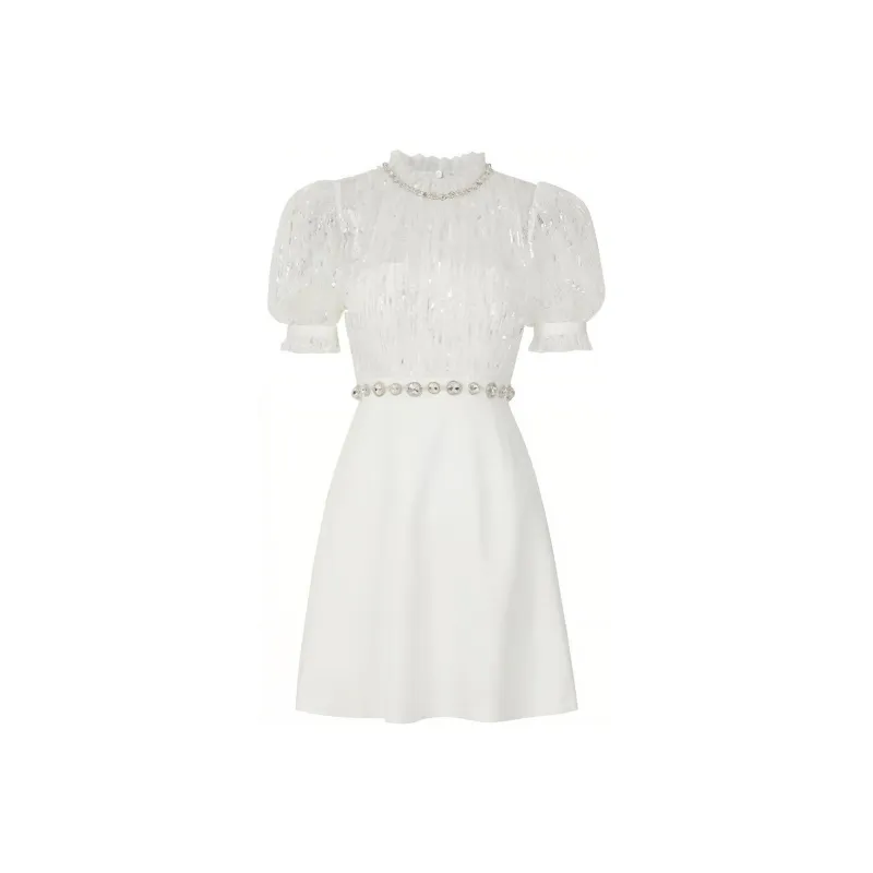 Misi Camii Short Sleeved Dresses Women's White-0