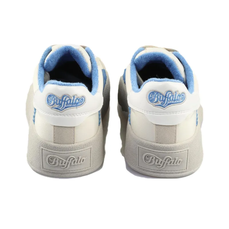 Buffalo Low Top Skateboard Shoes Unisex Beige Blue-3