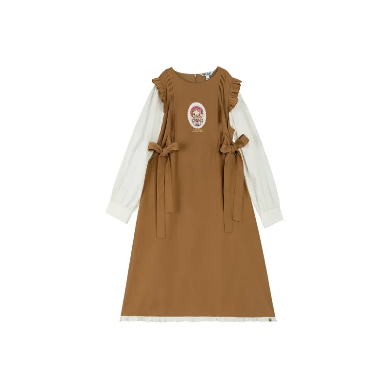 B.Duck Long Sleeved Dresses Women's Coffee-0