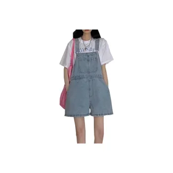 Concubine Zhu Overalls Women's Light Blue Black