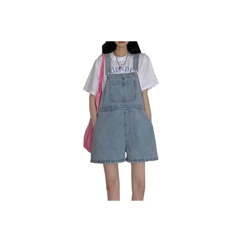 Concubine Zhu Overalls Women's Light Blue Black-0