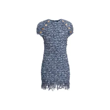 BALMAIN Short-Sleeved Dresses Women's Blue