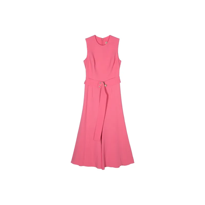 ELIE SAAB Belted Silk Cady Midi Dress-0