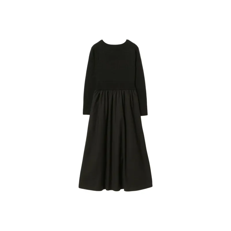 Beams Long Sleeved Dress Women's Black-0