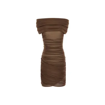 SAINT LAURENT SS24 Formalwear Sleeveless Dress Women's Umber