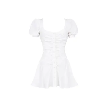 HOUSE OF CB FW23 Hameda Collection Short Sleeved Dress Women's White