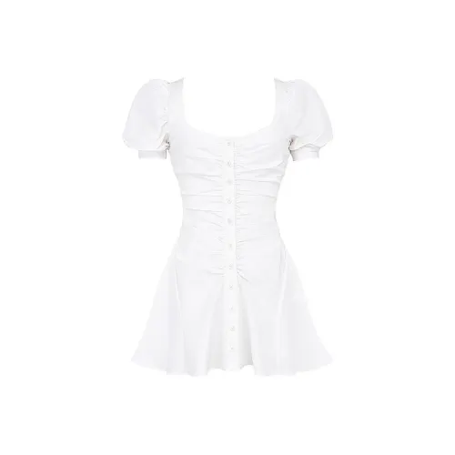 HOUSE OF CB FW23 Hameda Collection Short Sleeved Dress Women's White