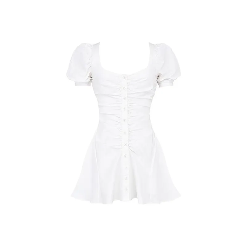 HOUSE OF CB FW23 Hameda Collection Short Sleeved Dress Women's White-0
