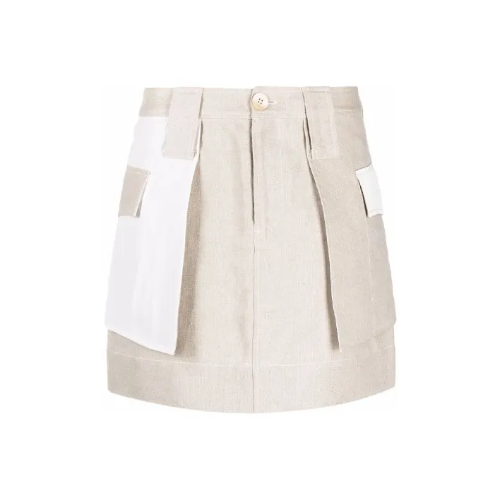 GANNI Casual Short Skirts Women's Beige-0