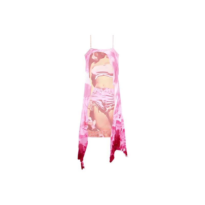 DIESEL D Malory Long Graphic print Draped Dress-0