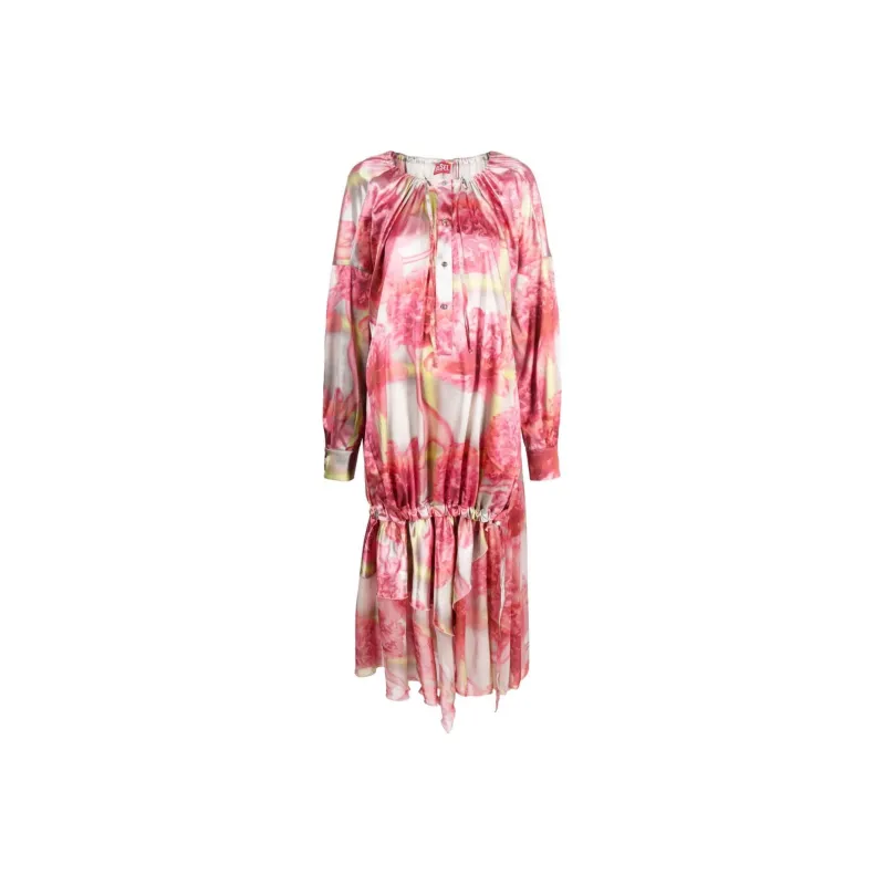 DIESEL D Cabir Floral Printed Crewneck Maxi Dress-0