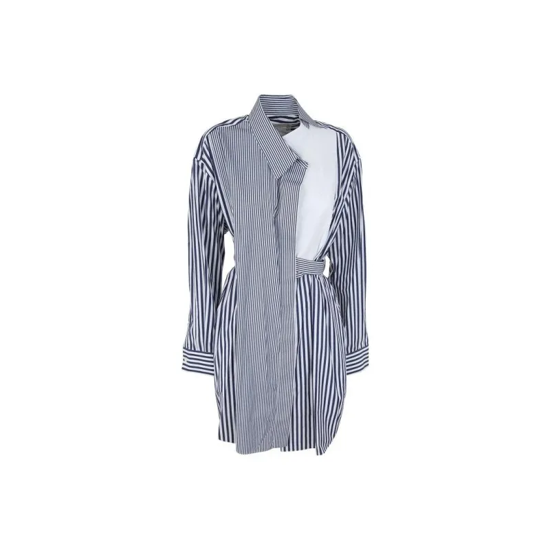 Sacai Poplin Dress 'Navy Stripe'-0