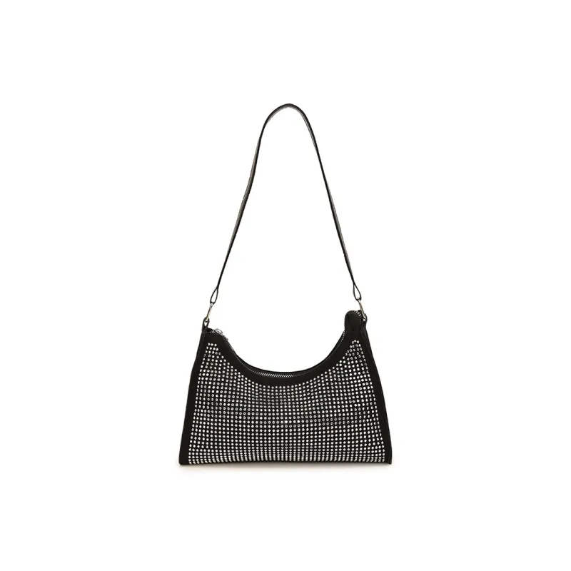 TOUTSEUL YOLO Suede Shoulder Bag Regular Women's Ecru/Black/Rose Red-7