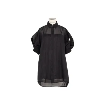 Sacai SS25 Short Sleeved Dresses Women's Black