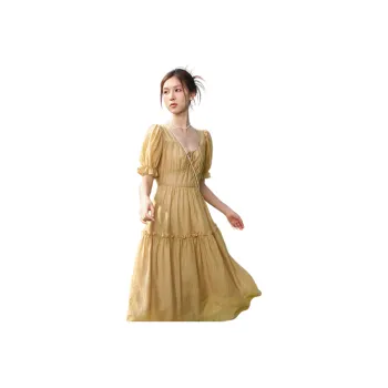MISHOW Short Sleeved Dresses Women's Wild And Yellow