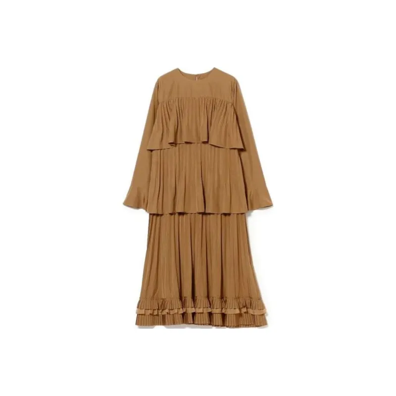 Beams Long-Sleeved Dresses Women's Brown-0