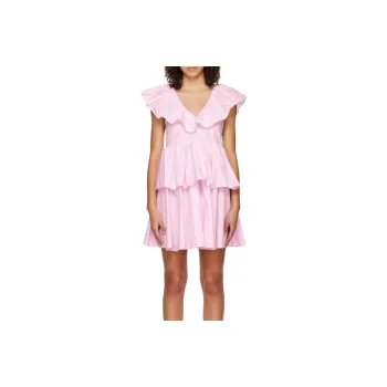 GANNI Short Sleeved Dress Women's Pink