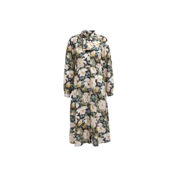 BARBOUR Daintry Midi Dress Long-Sleeved Dresses Women's Velour White