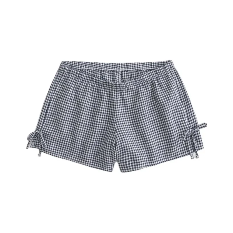 Hollister Casual Shorts Women's White Plaid-0