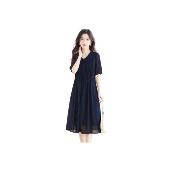 Cypress House Short Sleeved Dresses Women's Navy Blue