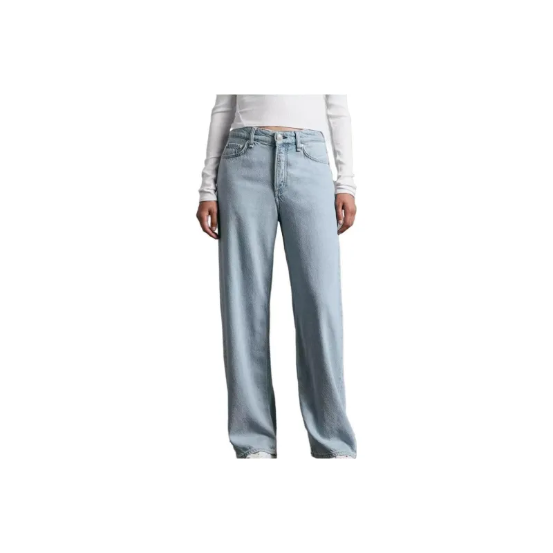 RAG&BONE Featherweight Logan Wide Leg Jeans Women's Light Blue-0