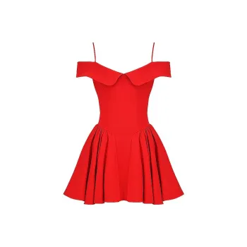 HOUSE OF CB ELIDA Short Sleeved Dress Women's Red