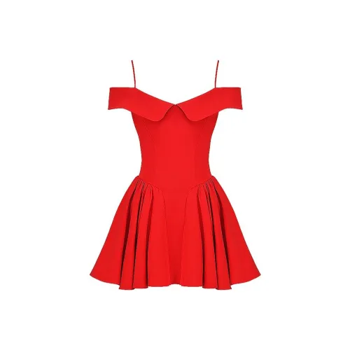 HOUSE OF CB ELIDA Short Sleeved Dress Women's Red