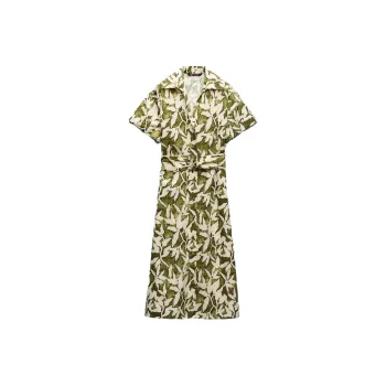 ZARA Short Sleeved Dresses Women's Green