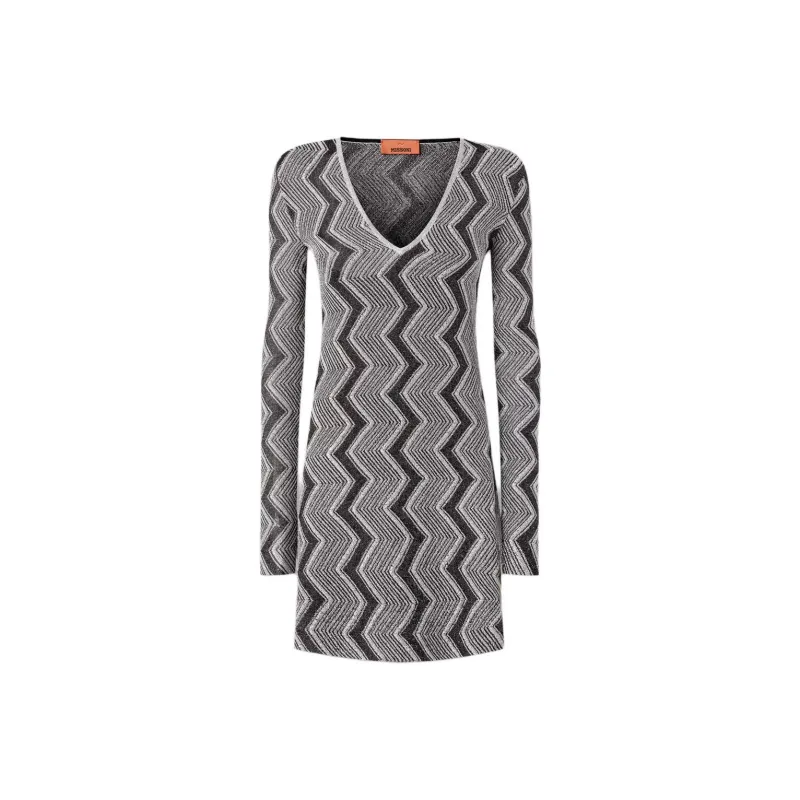MISSONI Zig Zag Patterned V Neck Dress-0