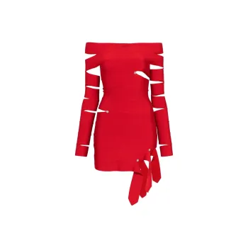 OFF-WHITE Crystal-embellished Mini Dress