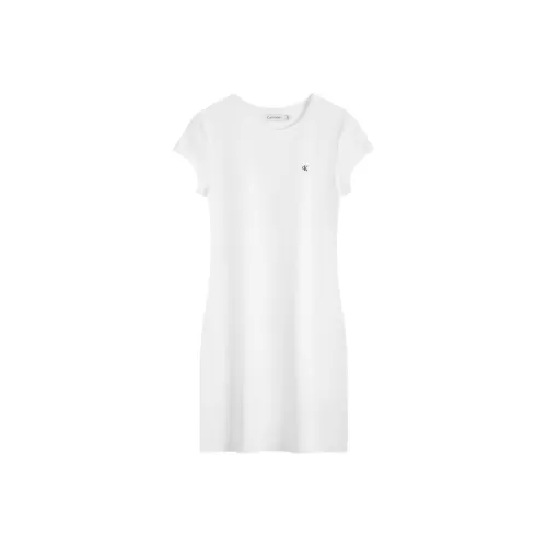 CALVIN KLEIN Short-Sleeved Dresses Women's Moon White