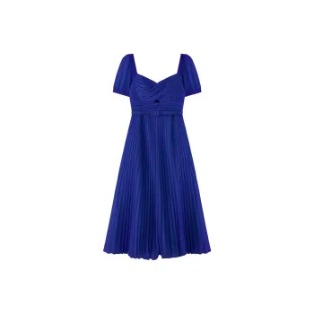 Self portrait Short Sleeved Dresses Women's Navy Blue