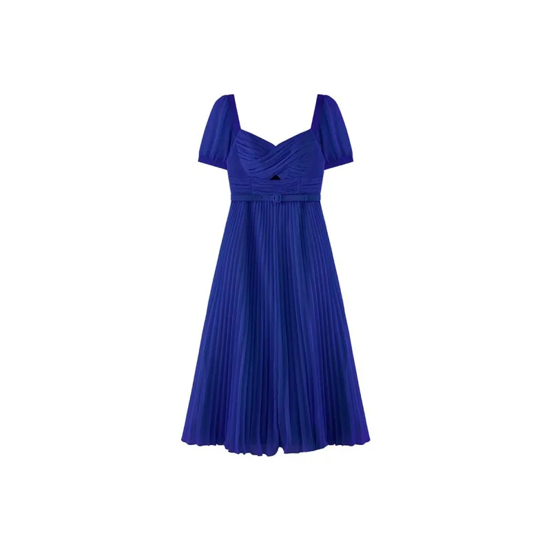 Self portrait Short Sleeved Dresses Women's Navy Blue-0
