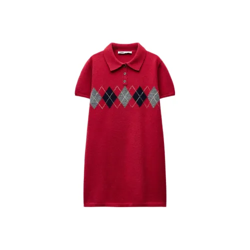 ZARA Short Sleeved Dresses Women's Red