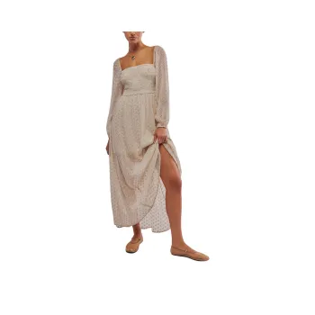 FREE PEOPLE Malina Maxi Long-Sleeved Dresses Women's Tea/Tea Brown
