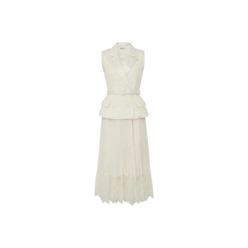 Self-portrait Sleeveless Dresses Women's White-0