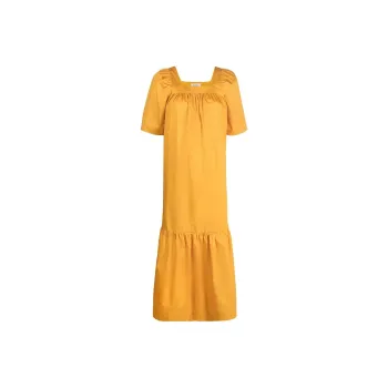 RODEBJER Ruched Short sleeved Maxi Dress