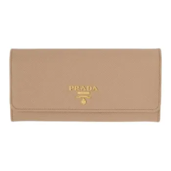 PRADA Saffiano Leather Wallet Large Size Women's Stone Blue & Cornflower Blue