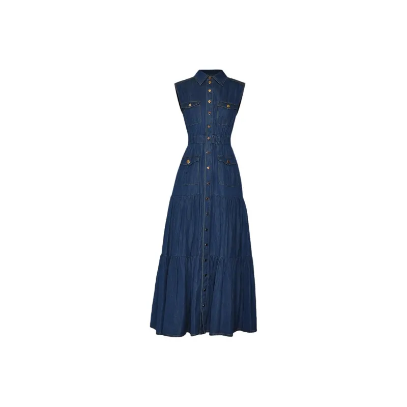Fan Yiyi Sleeveless Dress Women's Blue-0