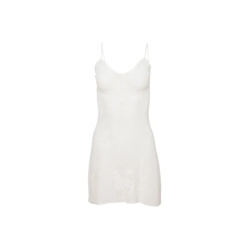 Fleur Du Mal Pointelle knit Lace Mini Dress-0