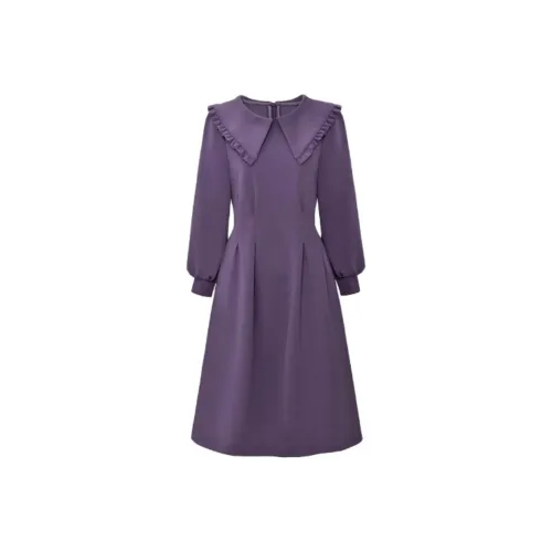 DIFFIE RIEGER Long-Sleeved Dresses Women's Morning Mist Purple