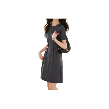 Mo Han Yi Mei Short Sleeved Dress Women's Dark Gray