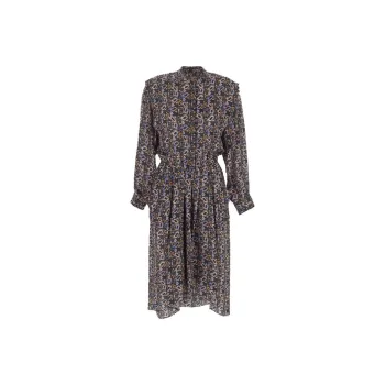 ISABEL MARANT Leidy Floral-Printed Long-Sleeved Shirt Dress