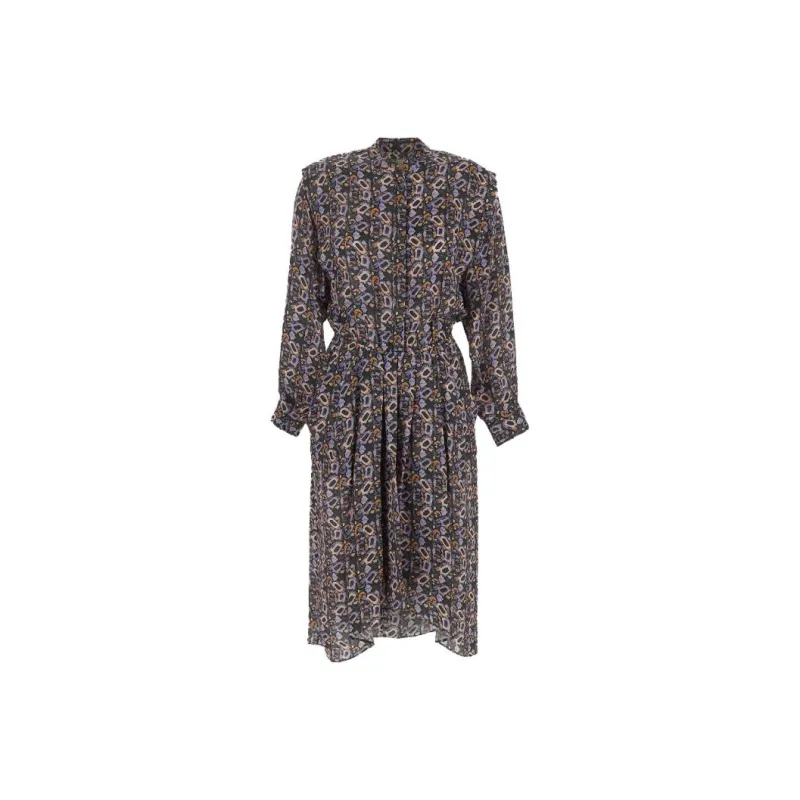 ISABEL MARANT Leidy Floral Printed Long Sleeved Shirt Dress-0