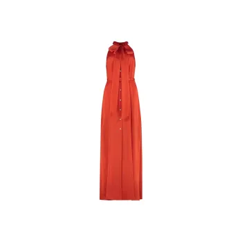 ASPESI Halterneck Button-Detailed Midi Shirt Dress