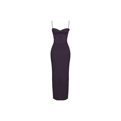 HOUSE OF CB CHARMAINE Slip Dresses Women's NIGHT SHADE/Dark Purple