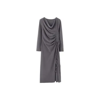 AHDO Long Sleeved Dresses Women's Dark Gray