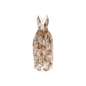 Zimmermann Matchmaker Tulip V-Neck Sleeveless Dress