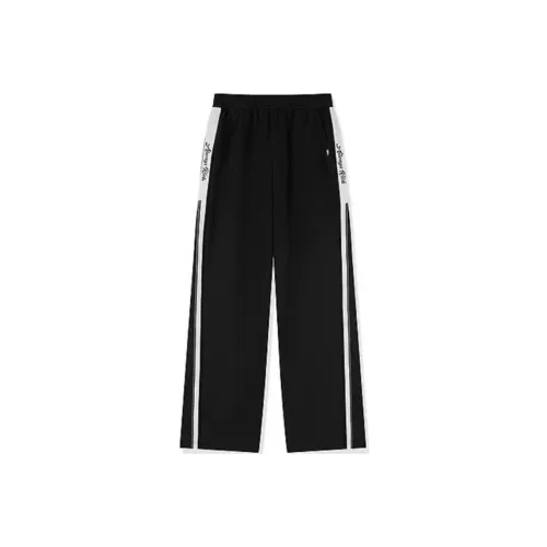 QIAODAN Get Rich Every Day Knitted Sports Pants Women's Black