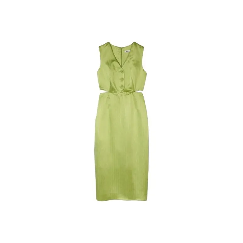 Sandro Sleeveless Dress Women's Olive Green-0